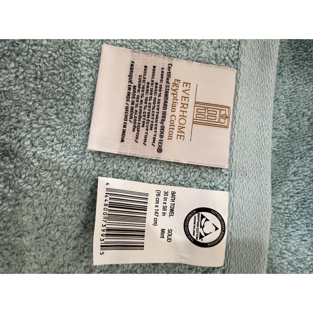 Everhome Egyptian Cotton Bath Towel 100% Egyptian Cotton Mint Green
